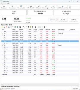 Arbeitszeiterfassung in xpert-timer