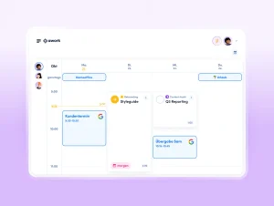 Kalenderansicht in awork