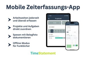 Zeiterfassung to go. -Mit der mobilen App von TimeStatement.