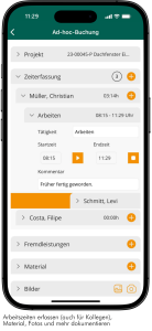 Die Zeitbuchung in Sander und Doll